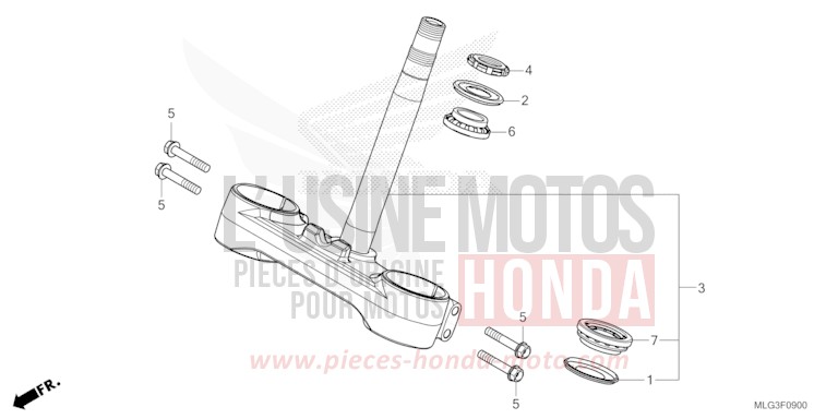 TIGE DE DIRECTION de Africa Twin DCT GRAND PRIX RED (R380B) 2022